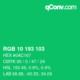 Color code: RGB 10 193 103 | qconv.com