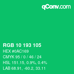 Color code: RGB 10 193 105 | qconv.com