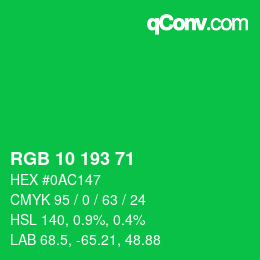 Color code: RGB 10 193 71 | qconv.com