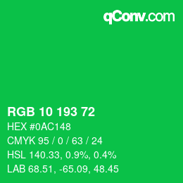 Color code: RGB 10 193 72 | qconv.com