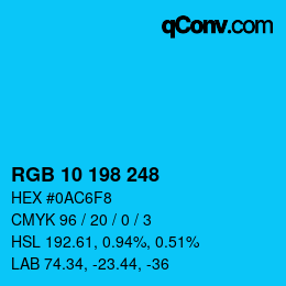Farbcode: RGB 10 198 248 | qconv.com