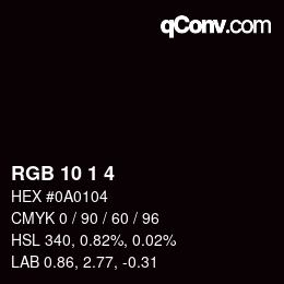 Farbcode: RGB 10 1 4 | qconv.com