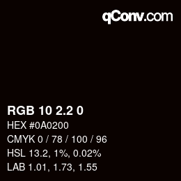 Color code: RGB 10 2.2 0 | qconv.com
