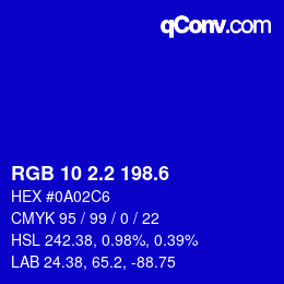 カラーコード: RGB 10 2.2 198.6 | qconv.com