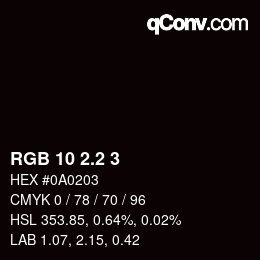 カラーコード: RGB 10 2.2 3 | qconv.com
