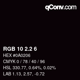 Color code: RGB 10 2.2 6 | qconv.com