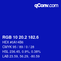 カラーコード: RGB 10 20.2 182.6 | qconv.com