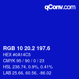 カラーコード: RGB 10 20.2 197.6 | qconv.com