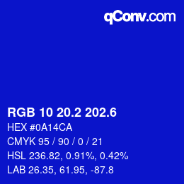 カラーコード: RGB 10 20.2 202.6 | qconv.com