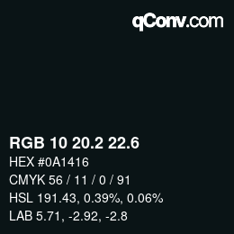 カラーコード: RGB 10 20.2 22.6 | qconv.com