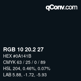 カラーコード: RGB 10 20.2 27 | qconv.com