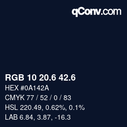 カラーコード: RGB 10 20.6 42.6 | qconv.com