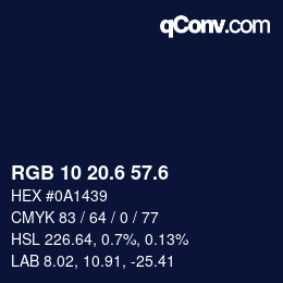 カラーコード: RGB 10 20.6 57.6 | qconv.com