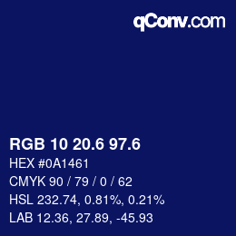 カラーコード: RGB 10 20.6 97.6 | qconv.com