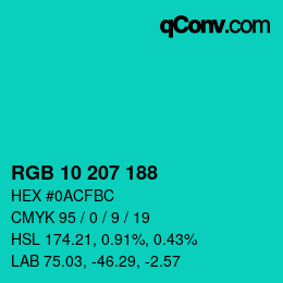 Color code: RGB 10 207 188 | qconv.com
