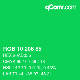 Color code: RGB 10 208 85 | qconv.com