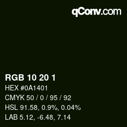Color code: RGB 10 20 1 | qconv.com