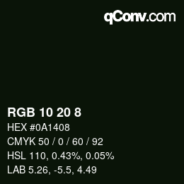 Farbcode: RGB 10 20 8 | qconv.com