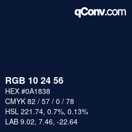 Color code: RGB 10 24 56 | qconv.com