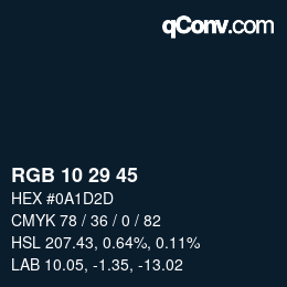 颜色代码: RGB 10 29 45 | qconv.com