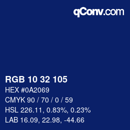 Color code: RGB 10 32 105 | qconv.com