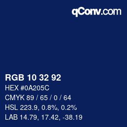 Color code: RGB 10 32 92 | qconv.com