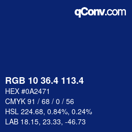 カラーコード: RGB 10 36.4 113.4 | qconv.com