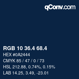 カラーコード: RGB 10 36.4 68.4 | qconv.com