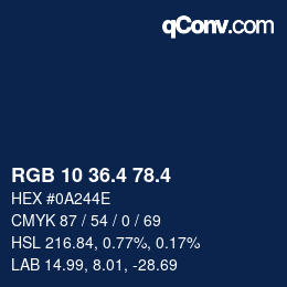 カラーコード: RGB 10 36.4 78.4 | qconv.com