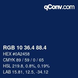 カラーコード: RGB 10 36.4 88.4 | qconv.com