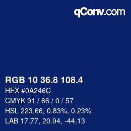 カラーコード: RGB 10 36.8 108.4 | qconv.com