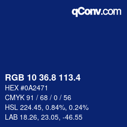 カラーコード: RGB 10 36.8 113.4 | qconv.com