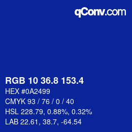 カラーコード: RGB 10 36.8 153.4 | qconv.com