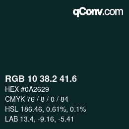 カラーコード: RGB 10 38.2 41.6 | qconv.com