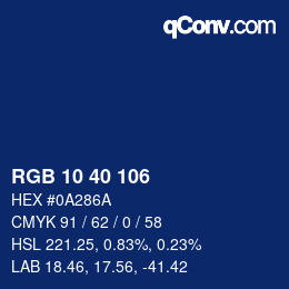 Color code: RGB 10 40 106 | qconv.com