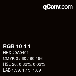 Color code: RGB 10 4 1 | qconv.com
