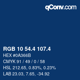 カラーコード: RGB 10 54.4 107.4 | qconv.com