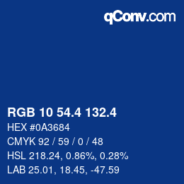 カラーコード: RGB 10 54.4 132.4 | qconv.com