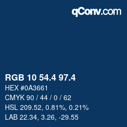 カラーコード: RGB 10 54.4 97.4 | qconv.com