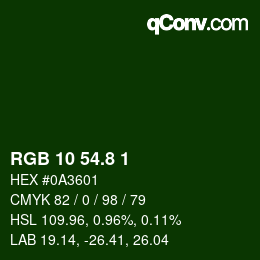 Color code: RGB 10 54.8 1 | qconv.com