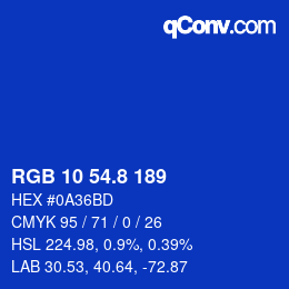 カラーコード: RGB 10 54.8 189 | qconv.com