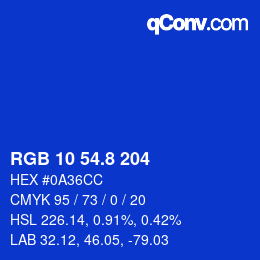 カラーコード: RGB 10 54.8 204 | qconv.com
