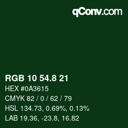 Color code: RGB 10 54.8 21 | qconv.com