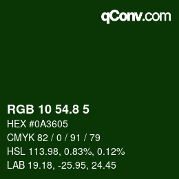 カラーコード: RGB 10 54.8 5 | qconv.com