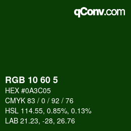 Color code: RGB 10 60 5 | qconv.com