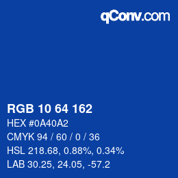 Color code: RGB 10 64 162 | qconv.com