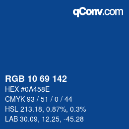 Color code: RGB 10 69 142 | qconv.com
