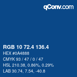 カラーコード: RGB 10 72.4 136.4 | qconv.com