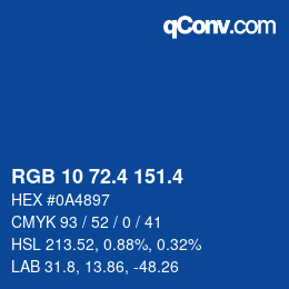 カラーコード: RGB 10 72.4 151.4 | qconv.com