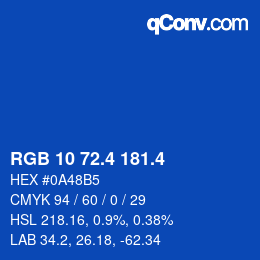 カラーコード: RGB 10 72.4 181.4 | qconv.com